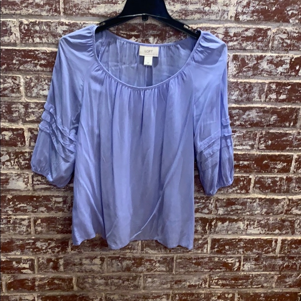 Petite light blue blouse